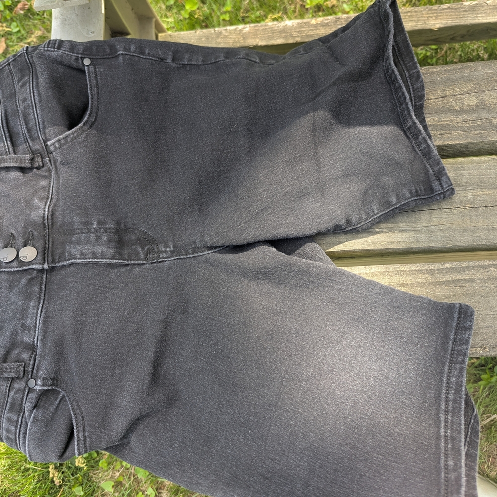 Women's Black Denim Jean Shorts By D. Jeans Triple Button Fly High Waisted